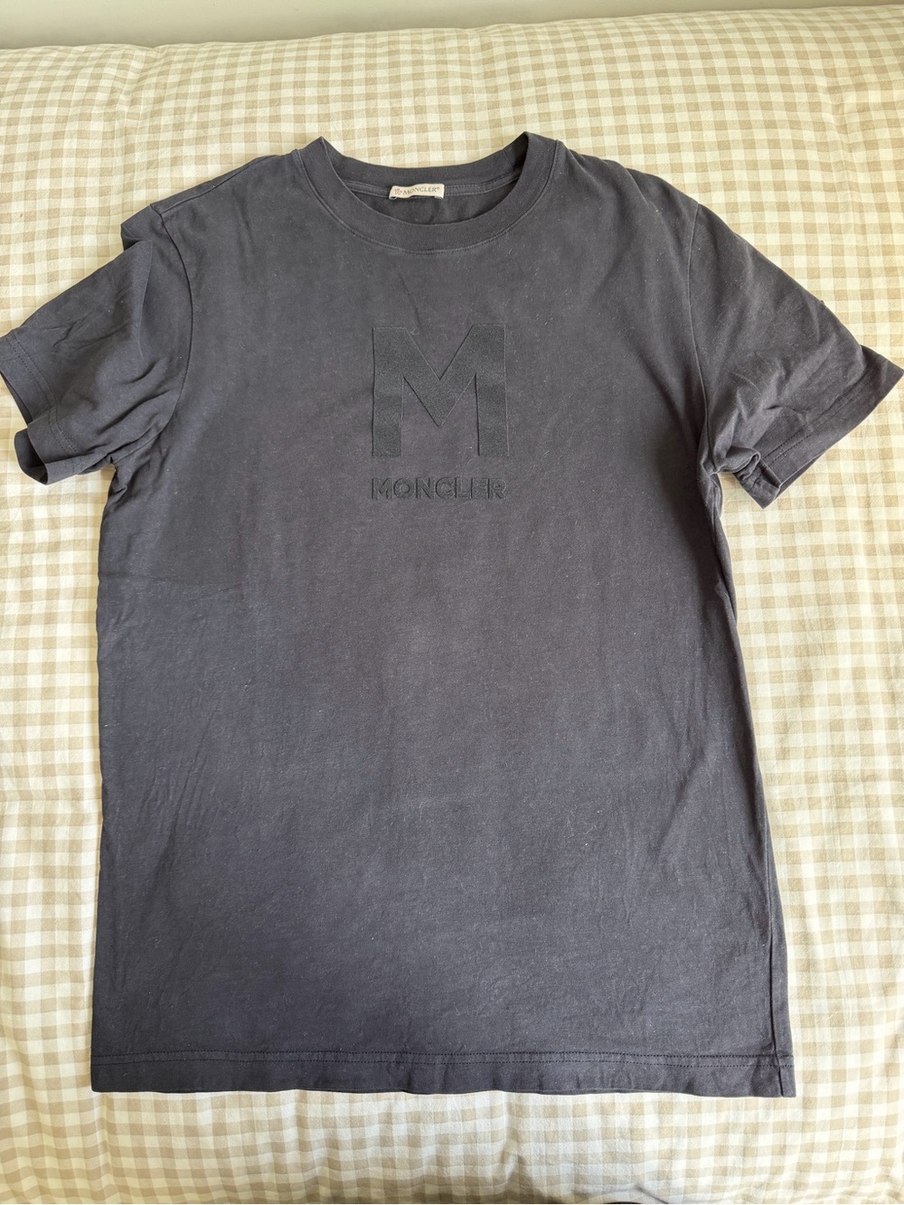 Moncler Black Short-Sleeve Logo Crewneck Tee
